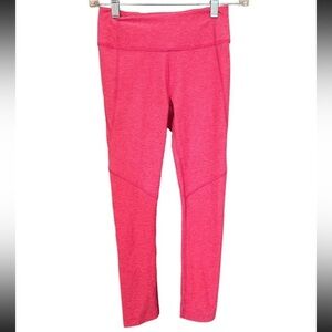 Outdoor Voices Womens Pink Warm Up Crop Leggings Stretch Waistband Pocket $75 XS